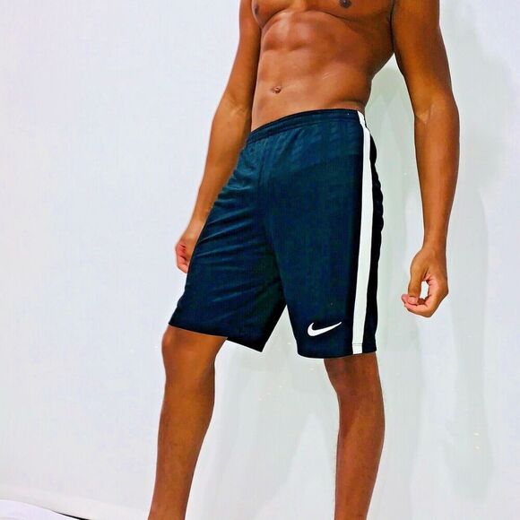 Nike Other - Nike 90s Vintage Satin Nylon Glanz Soccer Shorts Black White Small